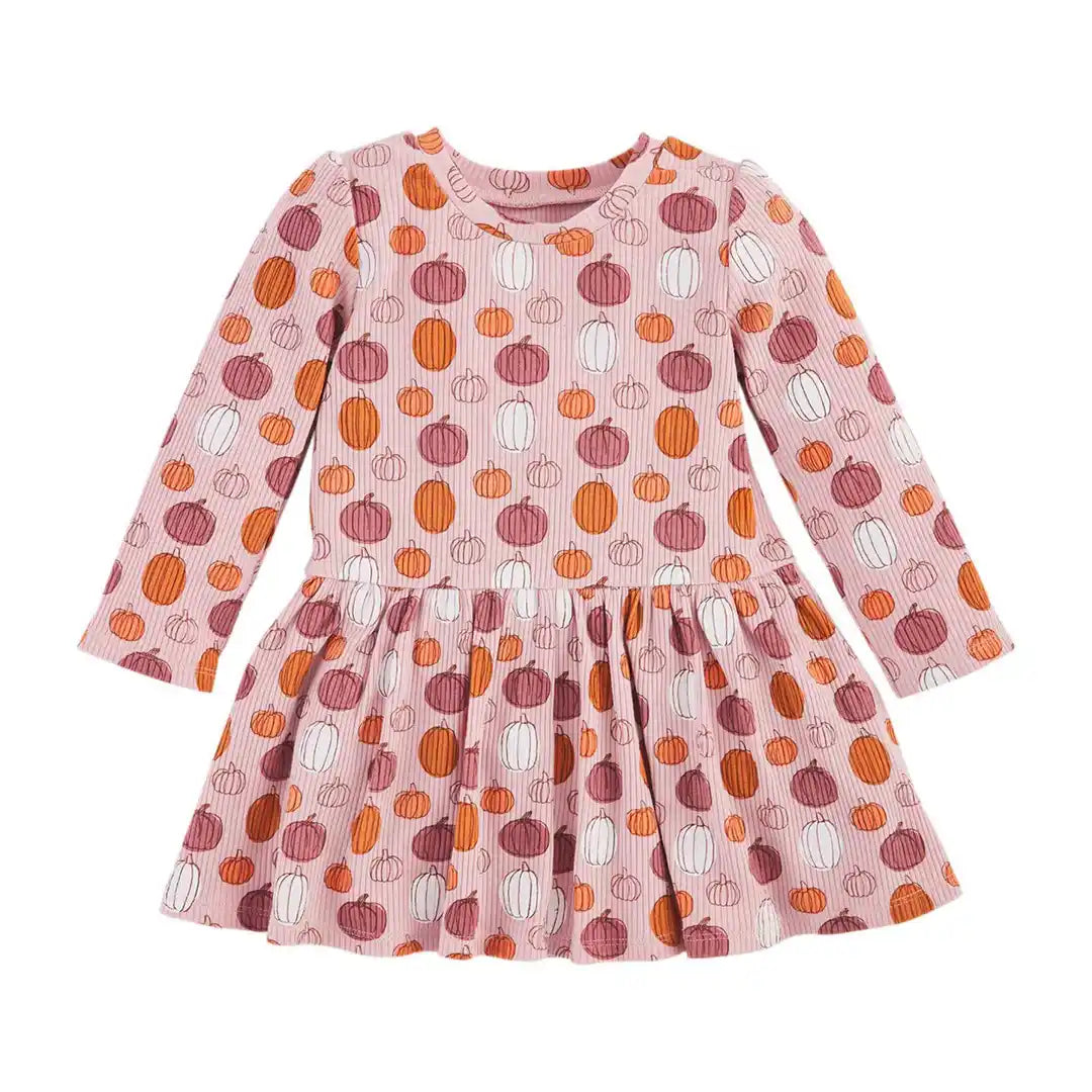 Girl's Pumpkin T-Shirt Dress