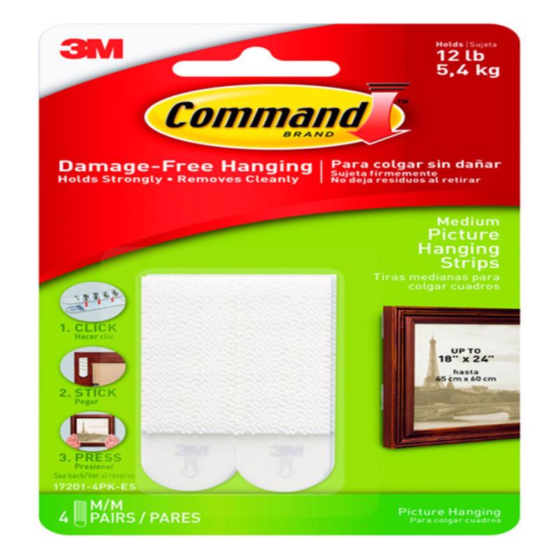 3M Command Medium Picture Hanging Strips - 4 pk