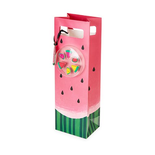 Watermelon Wine Gift Bag with Wine Markers