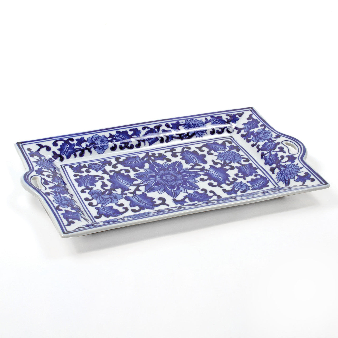 Blue Chinoiserie Beige Tray
