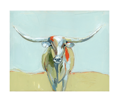 Chelsea McShane - "Longhorn IV" Canvas Artwork