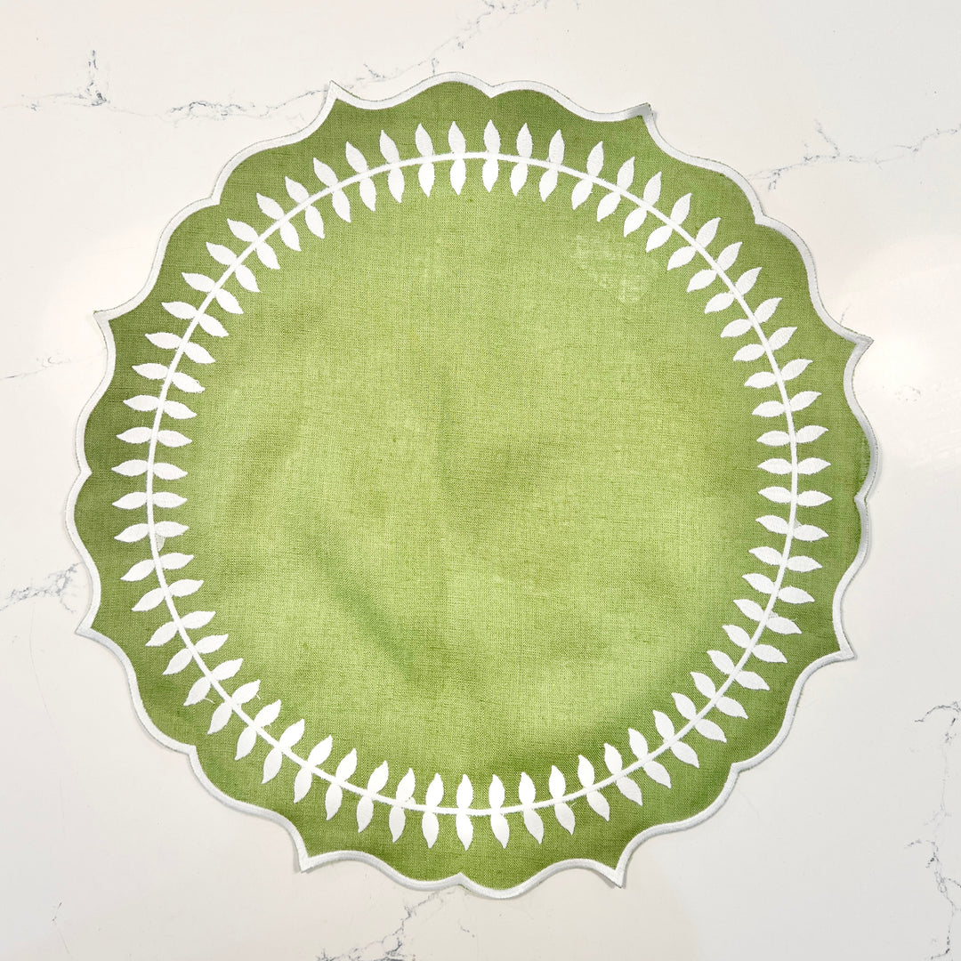 Don Lino - Green Leaf Linen Placemat