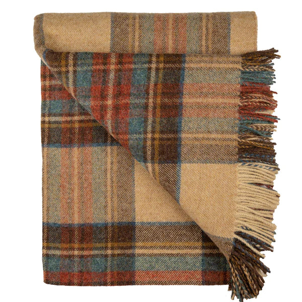 Prince of Scots - Highland Tweeds Wool Throw Blanket - Antique Dress Stewart