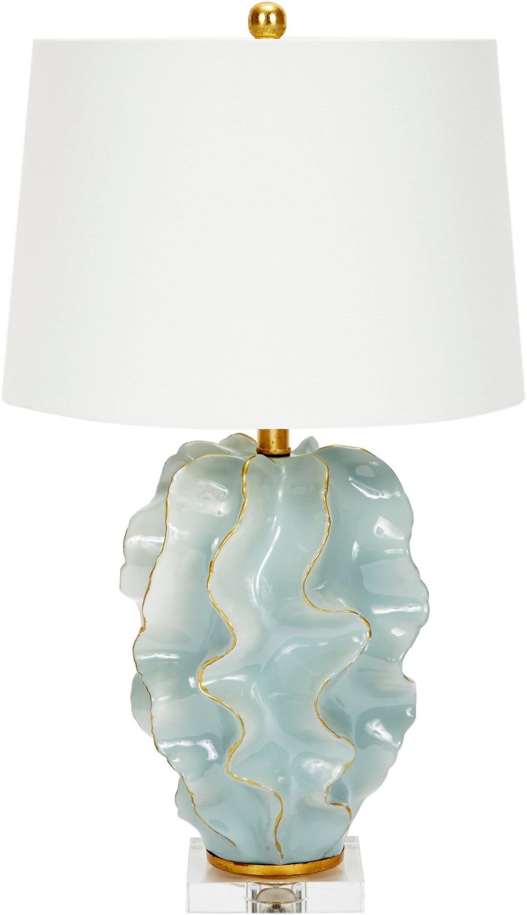 Hannah Blue Ceramic Wave Lamp