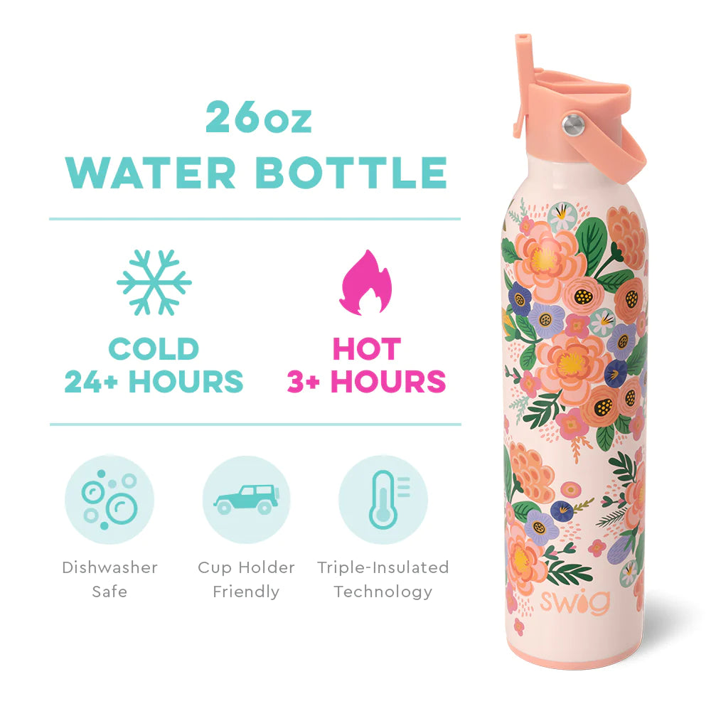 Swig Life - Flip + Sip Water Bottle - Full Bloom