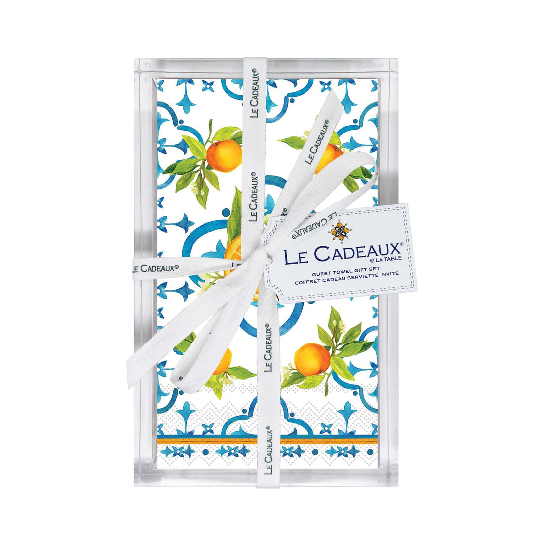 Le Cadeaux - Valencia Guest Towel and Holder Gift Set
