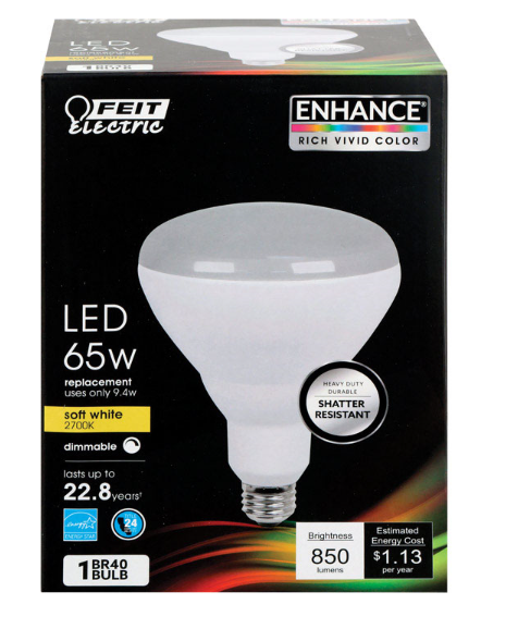 LED Bulb FEIT Electric BR40 E26 (Medium) Soft White 65W