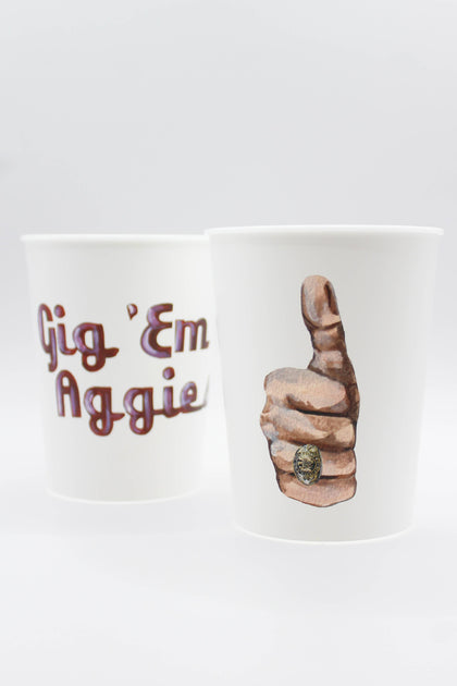 Texas A&M Aggies Gig 'Em 10 count Sleeve Styrofoam Cups