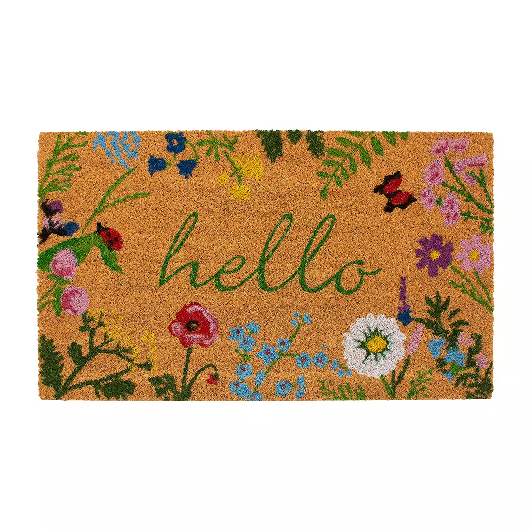 Calloway Mills - Floral Hello Coir Door Mat