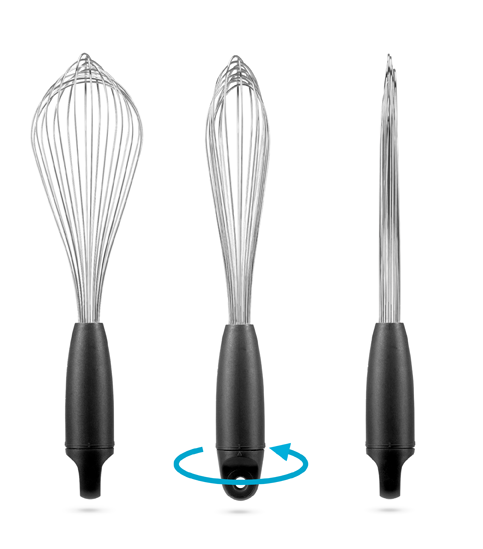 Rosle Egg Whisk with Pink Silicone Wire, 11-in