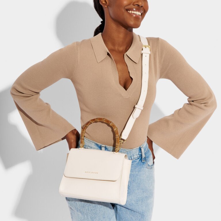 Katie Loxton - Ezra Bamboo Top Handle Bag - Off White Katie Loxton - Ezra Bamboo Top Handle Bag - Off White