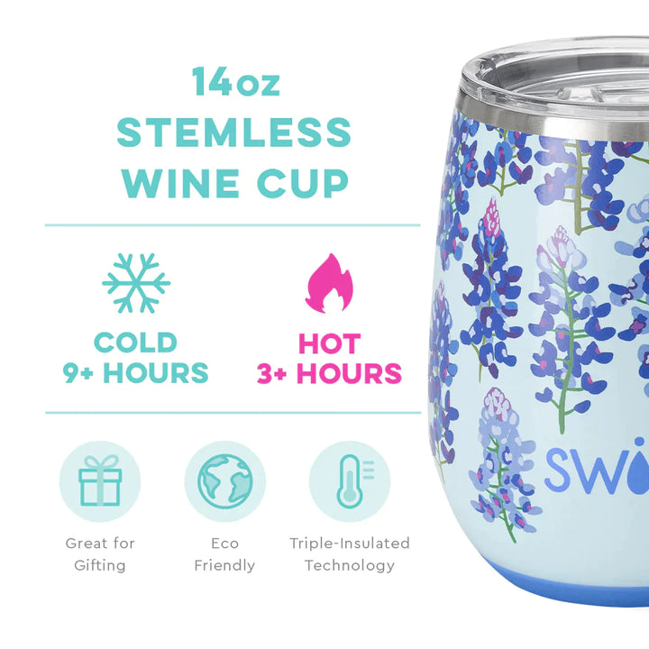 Swig Life - Stemless Wine Cup - Bluebonnet