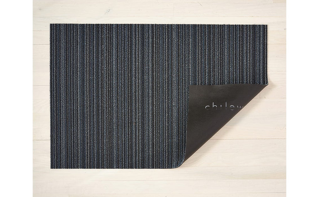 Chilewich Skinny Stripe Shag Big Mat - 36x 60 - Blue