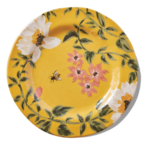 Bee Floral Melamine Dinner Plate