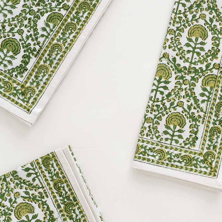 Pomegranate Caroline Green Floral Dinner Napkin