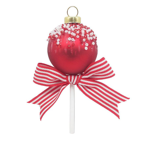 Red and White Lollipop Ornament