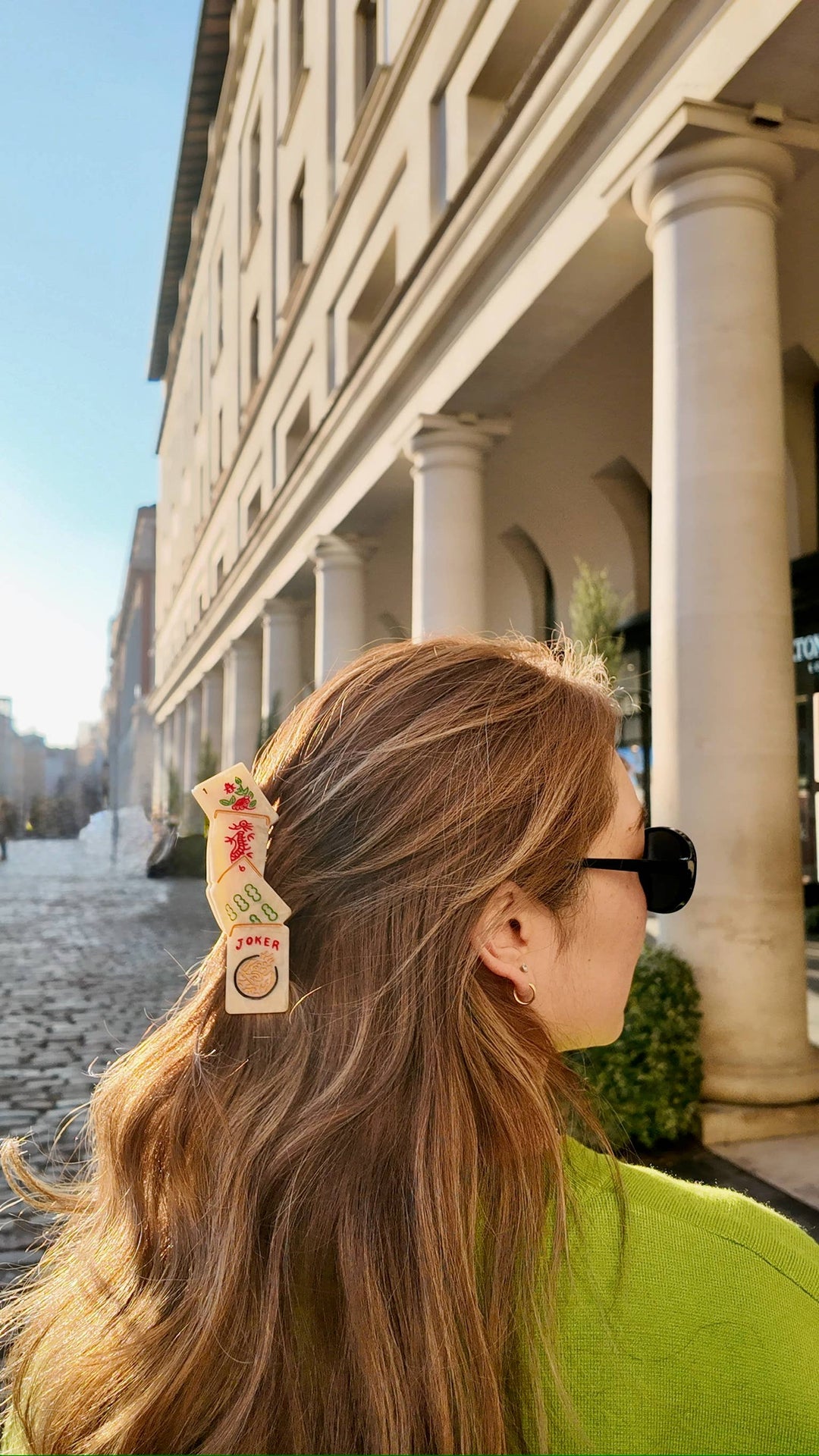 Solar Eclipse Hand-painted Mahjong Claw Hair Clip