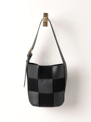 Verona Woven Bucket Bag - Black