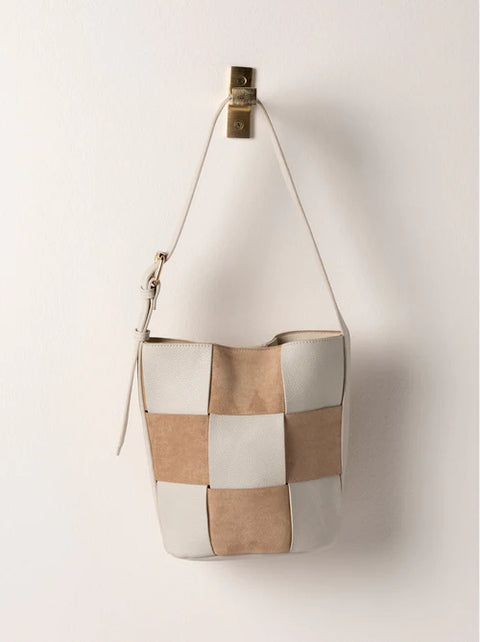 Verona Woven Bucket Bag - Tan