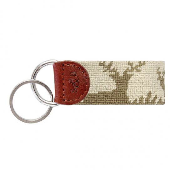 Smathers and Branson Needlepoint Key Fob Deer Hunting
