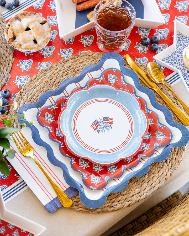My Mind’s Eye Red Block Floral Paper Plate