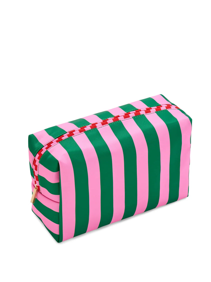 Shiraleah Green Stripe Large Boxy Zip Pouch
