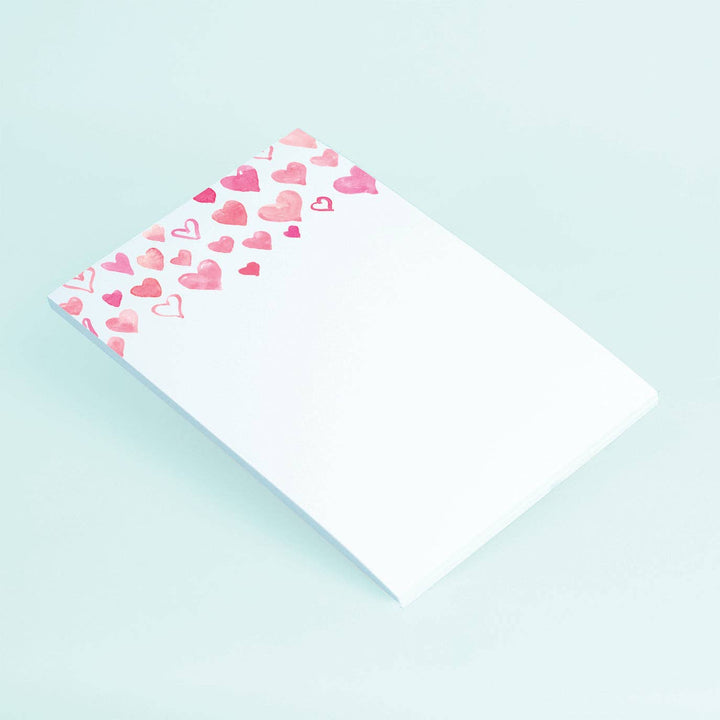 Taylor Paladino Pink Watercolor Hearts Notepad