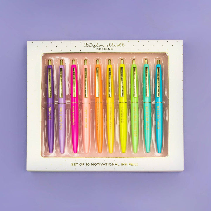 Taylor Elliott Designs 10 Piece Motivational Pen Set