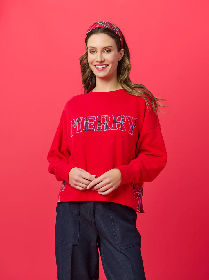 Shiraleah Plaid "Merry" Relaxed Sweatshirt