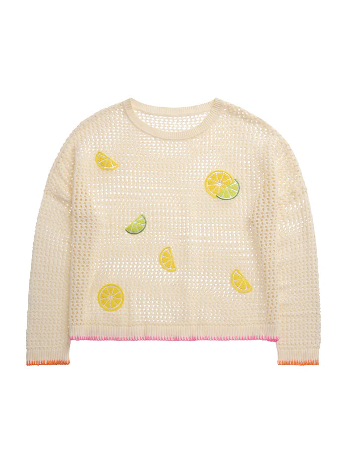 Shiraleah Citrus Mesh Sweater