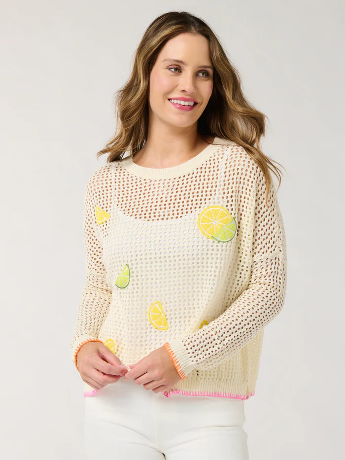 Shiraleah Citrus Mesh Sweater