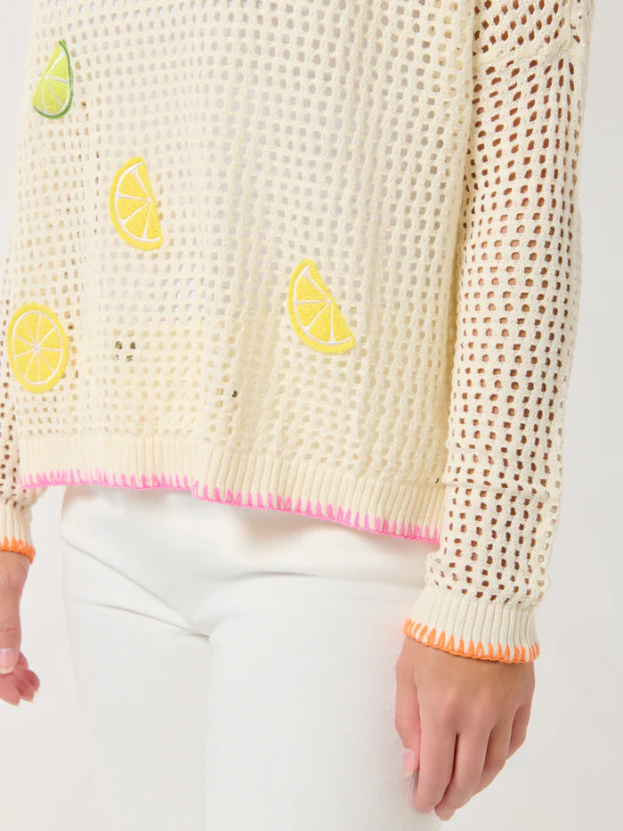 Shiraleah Citrus Mesh Sweater