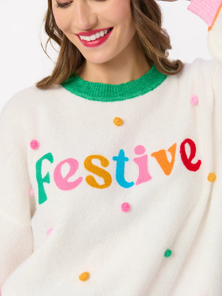 Shiraleah "Festive" Pom Pom Relaxed Sweater