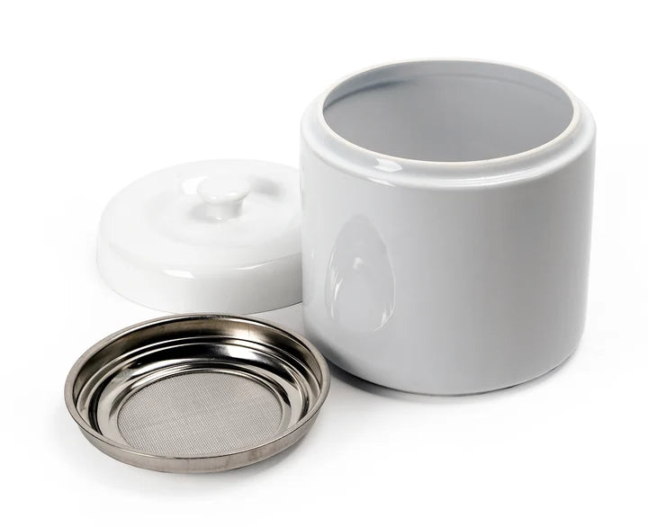 White Ceramic Grease Keeper
