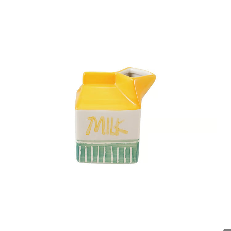 Hazel Mazel Stoneware Carton Shaped Creamer "Milk"