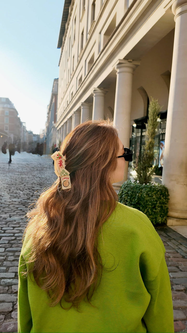 Solar Eclipse Hand-painted Mahjong Claw Hair Clip