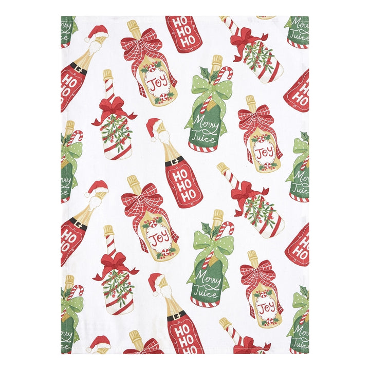 Peking Handicrafts Christmas Champagne Kitchen Towel