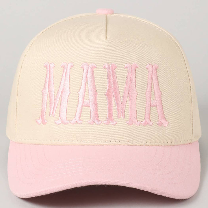 Fashion City "MAMA" Typographic Design Embroidery Baseball Cap