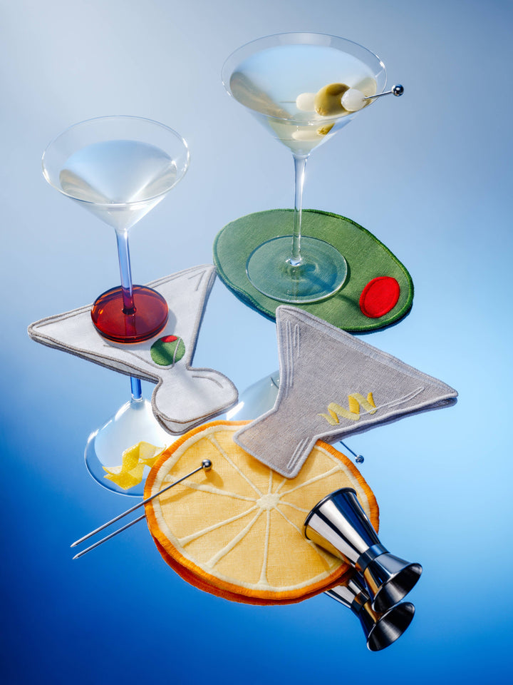 Piecework Puzzles Martini Cocktail Napkins Set Of 4