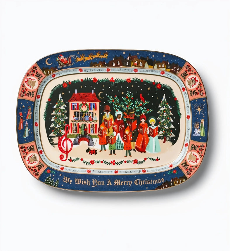Rifle Paper Co. Christmas Carols Large Porcelain Serving Platter