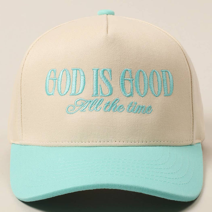 Fashion City God Is Good All The Time Embroidery Trucker Hat