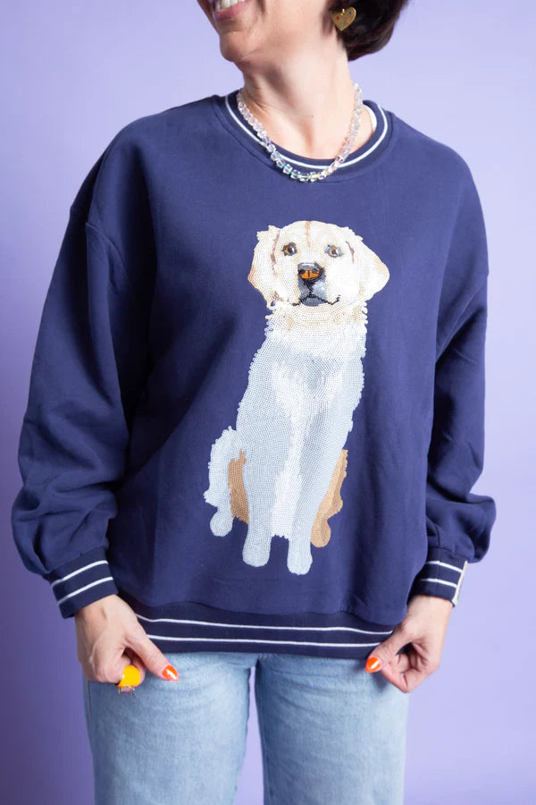 Queen of Sparkles Navy Golden Retriever Sweatshirt