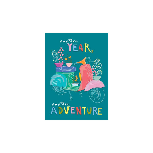 Vibrant Vespa Birthday Greeting Card