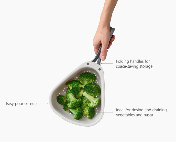 Joseph Joseph Droplet White Colander with Folding Handle
