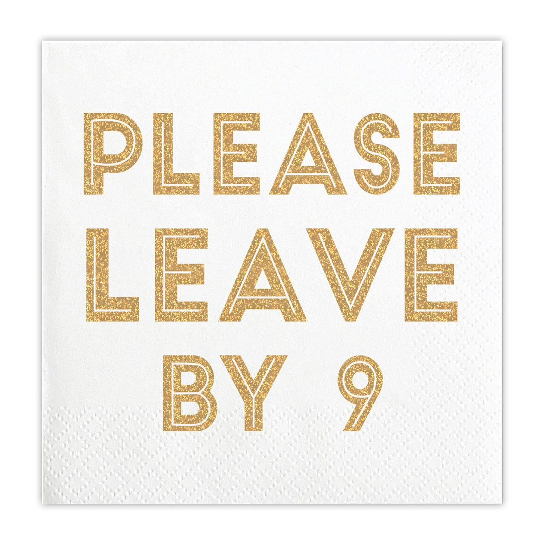 Leave By 9 Paper Cocktail Napkins