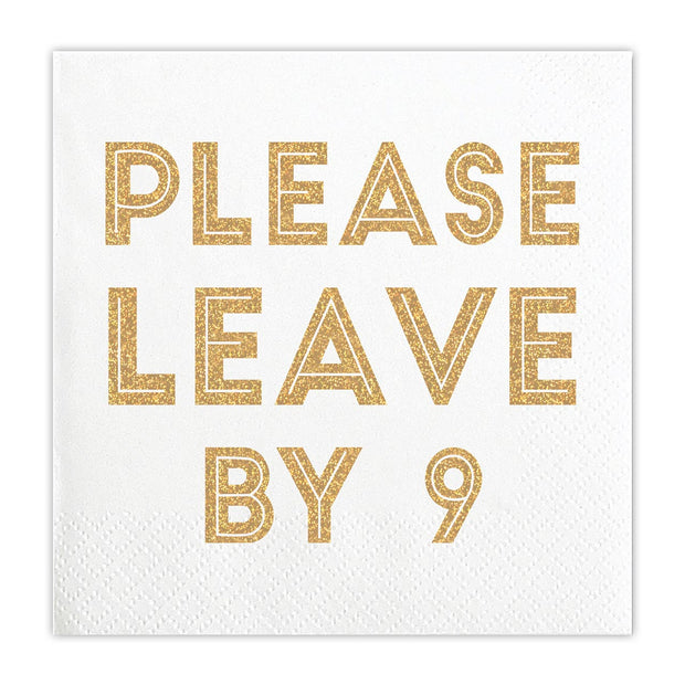 Leave By 9 Paper Cocktail Napkins