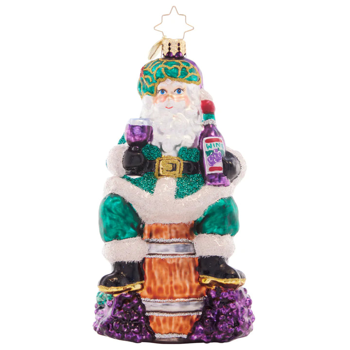 Christopher Radko Time for Fine Wine Santa Ornament