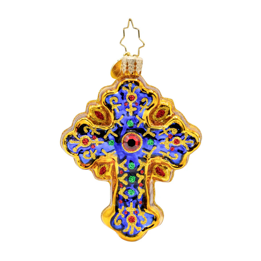 Christopher Radko Sacred Season Cross Gem Ornament