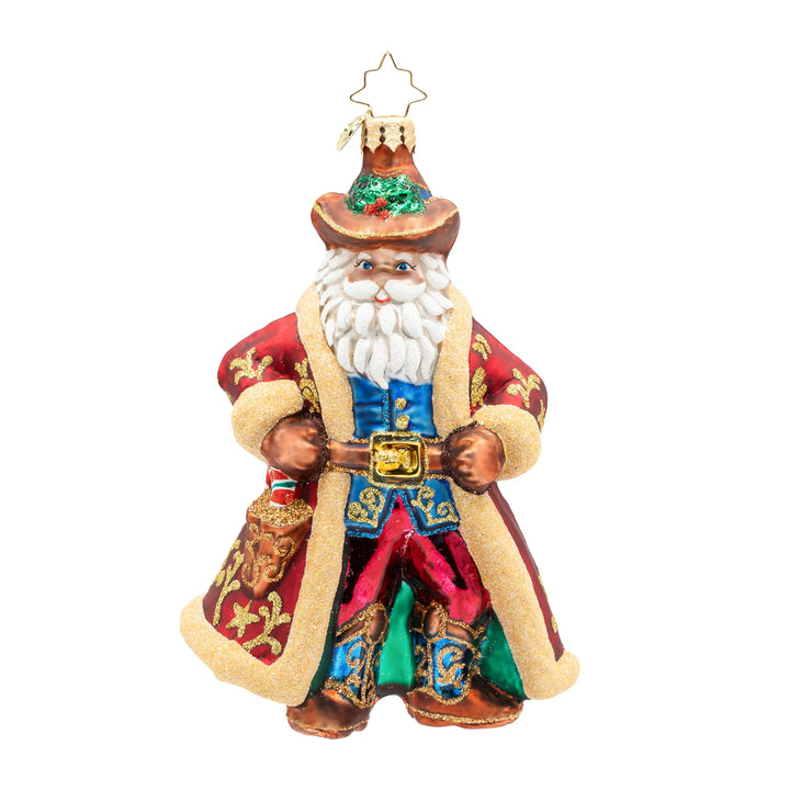 Christopher Radko Jingle Spurs Santa Ornament