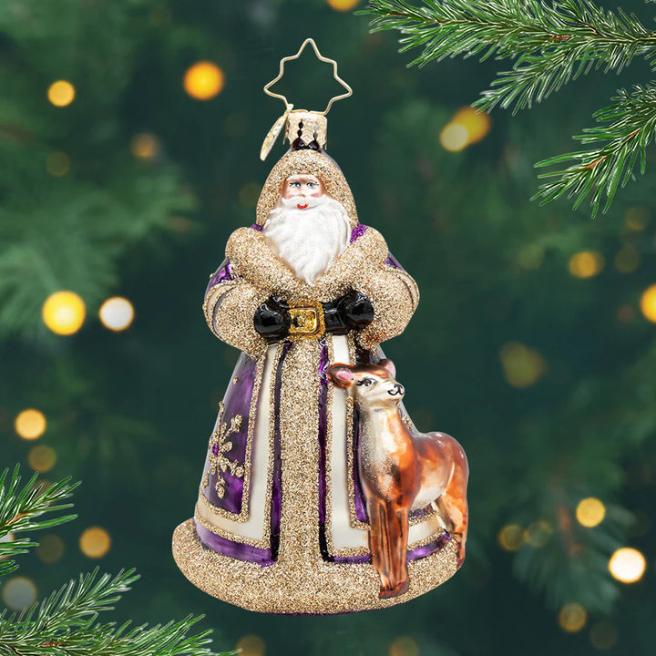 Christopher Radko Woodland Wonder Santa Ornament